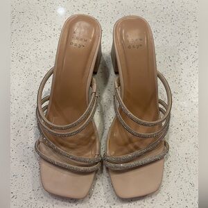 A New Day Women's Beige Strappy Mule Heels